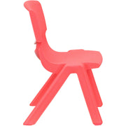 Red Plastic Stackable School Chair with 10.5'' Seat Height