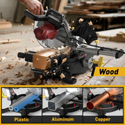 MarvTool 10-Inch Sliding Compound Miter Saw, Single Bevel, 0-45 Miter and Bevel, 36T Blade, Extension Table, 15-Amp Motor, 4800 RPM, Portable, XJ-1013
