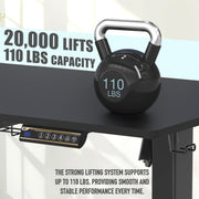 SHW Electric Height Adjustable Standing Desk, 48 x 24 Inch Black, Programmable Digital Controller, Cable Management Tray