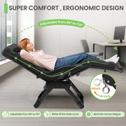 GVDV Oversized Zero Gravity Chair, 33In XXL Lounge Chair with Removable Thick Cushion - Enhanced Comfort