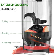 TUUMIIST TM-580SJ Cold Press Juicer, Slow Squeeze Technology, 5.3-Inch Extra-Large Feed Chute, 300W Motor, BPA-Free, Black