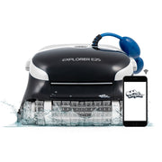 Dolphin Robotic Automatic Pool Cleaner, Wi-Fi Enabled, Wall-Climbing Scrubber Brush, Top-Load Cartridge Filter, For In-Ground Pools up to 50 ft, White and Black, Explorer E25
