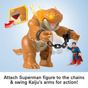 Fisher-Price Imaginext Superman Kaiju Clash Action Figure Playset with Interactive Lights Sounds Motion, Multicolor, Includes 10-Inch Monster and 3-Inch Superman Figure, JDL07