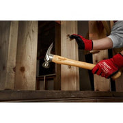 Milwaukee 48-22-9419 19oz Milled Face Hickory Wood Framing Hammer
