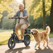 Printe N30SP Electric Scooter, 500W Motor, 14-Inch Tires, Adjustable Seat and Handlebar, Removable Rear Storage Box