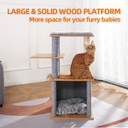 Vibrant Life 31.5inch Wooden Cat Tree Tower with Large Condo and Perch