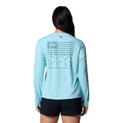 Columbia Tidal PFG Fish Star Long-Sleeve Shirt for Ladies - Gulf Stream/Fish Star Marlin - S