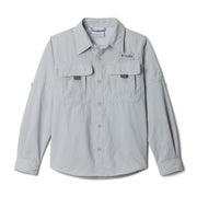 Columbia PFG Bahama II Long-Sleeve Button-Down Shirt for Kids - Cool Grey - M