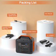 SBAOH Portable Power Station P302, 296Wh Lithium Battery Generator, 300W AC Outlets, 13 Output Ports, Portable Handle, Emergency Flashlight