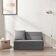 Z-HOM Folding Sofa Bed Twin Size Memory Foam Convertible Sleeper Chair Floor Couch Futon with Pillow Dark Gray ROC4-003