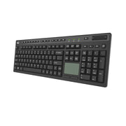 Adesso EasyTouch 445 Wired Touchpad Keyboard, Multi-OS Compatible, Black, 104-Key US Layout, Integrated Touchpad with Scroll Wheel, Multimedia and Internet Hotkeys, AKB-445UB
