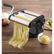 Cestari Stainless Steel Pasta Machine - 150 mm Roller with Patented Suction Base for No-Slip Use, Black