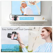 UIKICON WD05 4k 64MP WiFi 4.0 inch Ultra HD Screen Vlogging Digital Camera, Pink