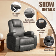 Homall T-LR84LMP0 Power Lift Recliner Chair with Full-Body Massage and Heating, Ergonomic PU Leather, Black