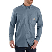 Carhartt Flame-Resistant Carhartt Force Button-Front Long-Sleeve Shirt for Men - Steel Blue - 4XLT