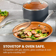 Gotham 7132 Steel Diamond Pots and Pans Set Nonstick Cookware Set Gray