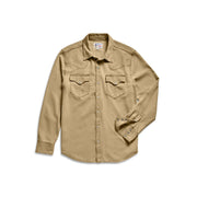Tecovas Men's Denim Pearl Snap Long Sleeve Shirt, Coriander, 2XL