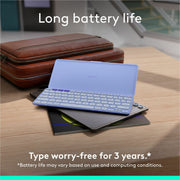 Logitech Keys-To-Go 2 Slim Portable Bluetooth Keyboard with Built-in Cover, Full Shortcut Row, Compatible with iPad iPhone Mac Apple TV, Graphite, 920-012866