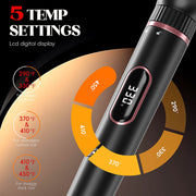 Nicebay Thermal Brush Curling Iron Set, 4-in-1 Hair Styling Tool with Curling Iron, Flat Iron, Straightening Brush, Thermal Round Brush, Ceramic Coating, Adjustable Temperature, Gold