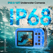 SEREE Waterproof Compact Digital Camera, 4K UHD Video, 64MP Photos, 16X Digital Zoom, IP68 Waterproof to 16ft, Floating Design, 2.4