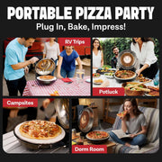 Piezano XL Electric Countertop Pizza Oven, 14-Inch Ceramic Stone Bake, Heats Up to 800F, Dual Heat Control, Removable Stone, Black, 2880
