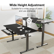 CHITOOMA EGESD6B-410 Electric Standing Desk with Keyboard Tray, Adjustable Height Sit Stand Up Desk, Home Office Desk Computer Workstation 55x28 Inches, Black