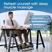 Tisscare Shiatsu Foot Massager with Heat, Simulated Hands Massage, Adjustable Intensity and Timer, 360 Support Bar, Detachable Breathable Sleeves, Gray