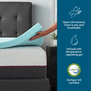 Lucid Cooling Gel and Aloe Plush Memory Foam Mattress Topper, 3 in Thickness, Blue, Twin, WMLU20FF30GT
