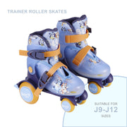 Bluey Kids Training Roller Skates, Adjustable Size 9-12, Light Up 54mm Polyurethane Wheels, ABEC 5 Bearings, Durable PVC, Foam Lining, Unisex, ARO104LU241