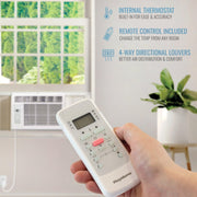 Keystone Window Air Conditioner, 8,000 BTU Cooling, Remote Control, Energy Saver, Sleep Mode, 350 Sq. Ft., White, KSTAW08DE