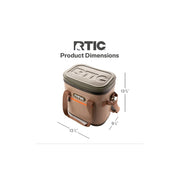 RTIC 20SP-Tan 20 Can Soft Pack Cooler, Leakproof Ice Chest Cooler With Waterproof Zipper, Tan