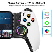 Esywen Mobile Game Controller, Wireless Bluetooth, Hall Joystick, Programmable Macro & Turbo Buttons, Dual Vibration, RGB Lighting, Compatible with iPhone, Android, Switch OLED, Xbox Cloud, Steam Link, MC500