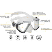 Cressi Liberty Quattro Scuba Diving and Snorkeling Mask - Clear/Blue