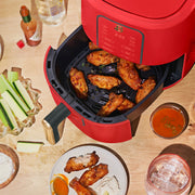 Beautiful 3 Quart Digital Air Fryer with TurboCrisp Technology, EverGood Ceramic Nonstick Coating, Digital Display, Tomato Red, 29024