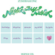 ZeroBaseOne Never Say Never Digipack Edition CD, Bilingual Korean English Tracks, Collectible Photobook, Photocards, Poster, Stickers, Picture Diary, Memo Paper