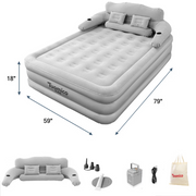 SLLINGLUO 18 Inflatable Queen Air Mattress with Pump, Gray