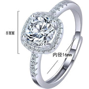 2 CT Moissanite Ring for Women D color 925 Sterling Silver, 7