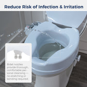 Drive Medical PreserveTech Raised Toilet Seat with Bidet, 4 Inch Elevated Height, Adjustable Warm and Ambient Water, Fits Standard and Elongated Toilets, White, RTL12C006-WH
