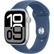 Apple Watch Gen 10 Series 10 46mm Silver Aluminum - Denim Sport Band MWWL3LW/A