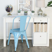 White Wood Deluxe Storage Computer Desk