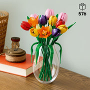 LEGO Botanicals Tulip Bouquet Building Set, 576 Pieces, Adjustable Artificial Flowers, Multicolor, Ages 18+, 11501