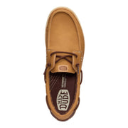 HEYDUDE Harbor Lo Classic Boat Shoe, Lightweight Slip-On with Elastic Laces, Cushioned Ankle Collar, Bone Brown Multi, Size 9, 45139-2LI