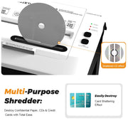 QUIETLEMON Heavy Duty Paper Shredder, 150-Sheet Auto Feed, P5 Micro-Cut Security, 5.3-Gallon Bin, Shreds Paper, Credit Cards, CDs, Staples, Clips