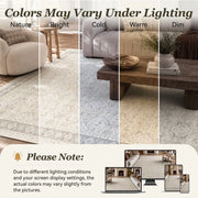 SIXHOME Vintage Area Rug, 6'x9', Machine Washable, Low Pile Polyester, Non-Slip Backing, Beige