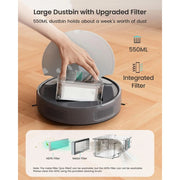 Lefant Robot Vacuum Cleaner, 4500Pa Suction, PSD Obstacle Avoidance, WiFi App and Voice Control, 160-Min Runtime, HEPA Filter, Ultra-Slim Design, M310