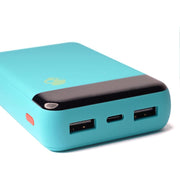 Skullcandy Stash Fat 2 Portable Power Bank, 10,000 mAh, Fast Charging 18W, USB-A and USB-C, Chill Gray and Yellow, S7PZZ-P916