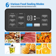Inkbird INK-VS04 Home Food Vacuum Sealer Machine, Dual Motor Dual Pump, Multiple Sealing Modes for Dry Moist Liquid Foods, LED Countdown Display, Built-in Cutter and Bag Storage, Overheat Protection