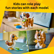 LEGO Creator 3 in 1 Cute Animals Playful Puppy Dog Building Toy, 336 Pieces, Multicolor, Ages 8+
