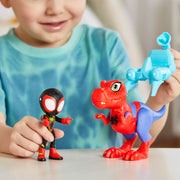 Hasbro Spidey and His Amazing Friends Dino-Webs Spidey-Rex and Miles Spin Morales Action Figure Set, 6-Inch and 4-Inch