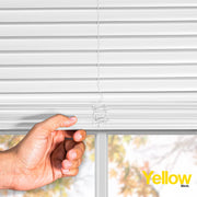 Yellow Blinds YB-VNBGW3660 Grand White 36 in. W X 60 in. H Cordless Light Filtering Vinyl Mini Window Blinds with 1 in. Slats